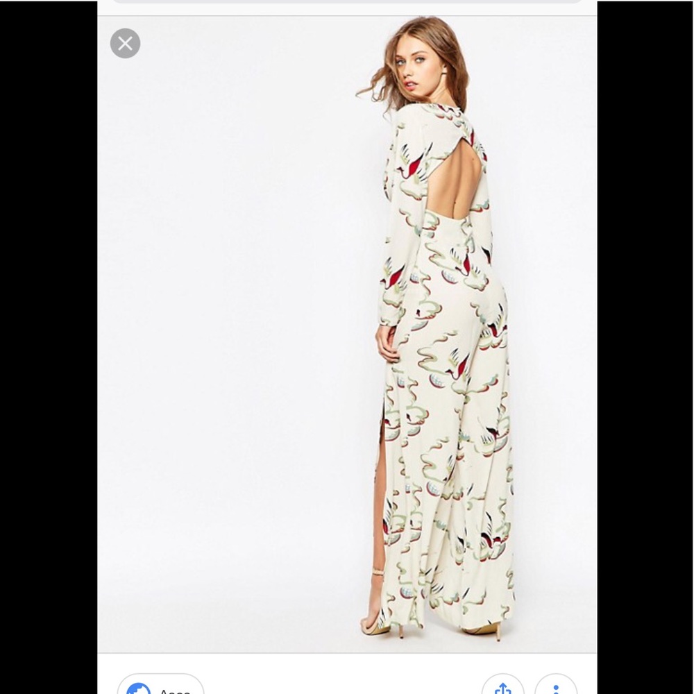Asos Jumpsuit in Painterly Bird Print